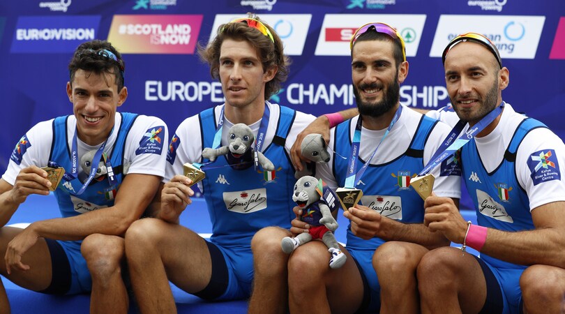 Europei di canottaggio, oro azzurro nel quattro di coppia pesi leggeri maschile