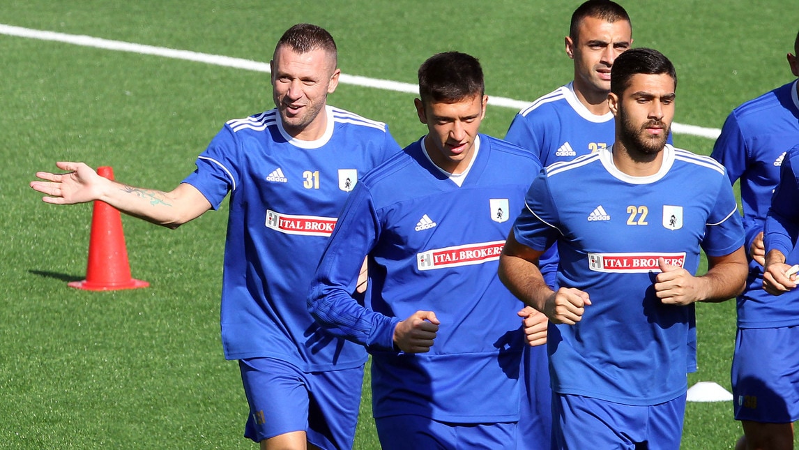 Entella, primo giorno di allenamento per Antonio Cassano