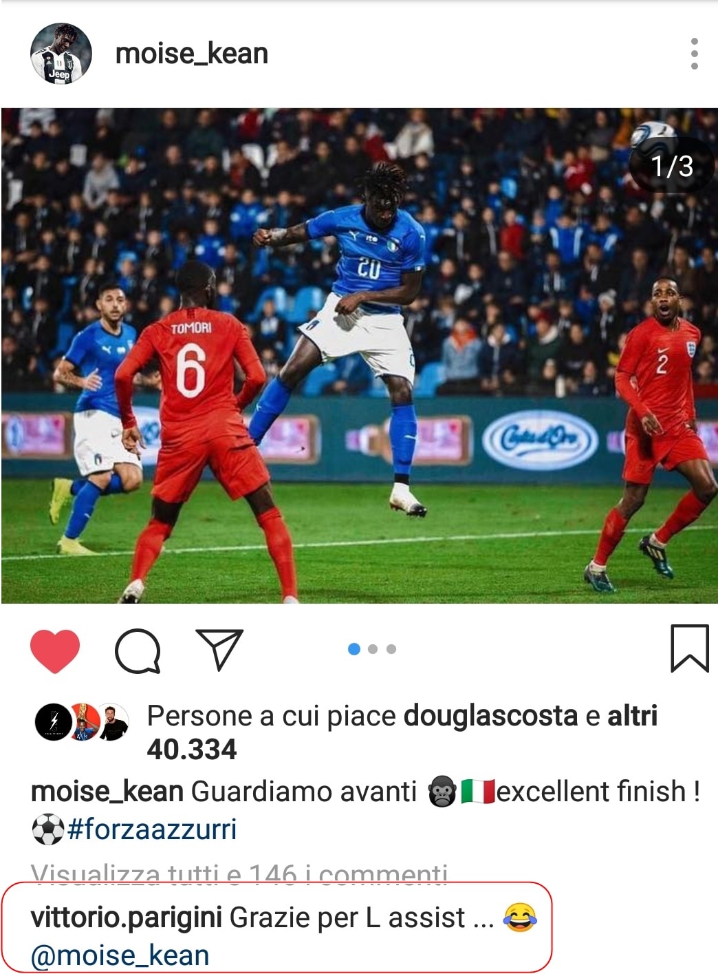 Kean: «Non so se resto, decide la Juventus»