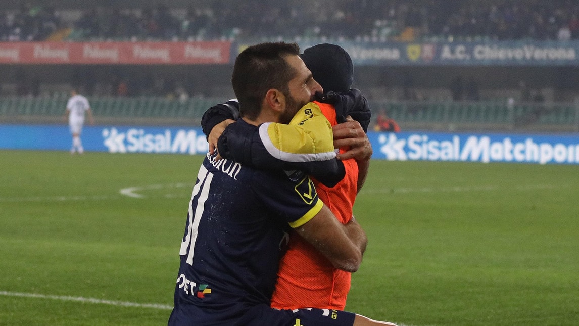 Chievo, Pellissier segna contro la Lazio e abbraccia il figlio