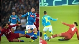 Liverpool-Napoli, l'intervento killer di Van Dijk su Mertens