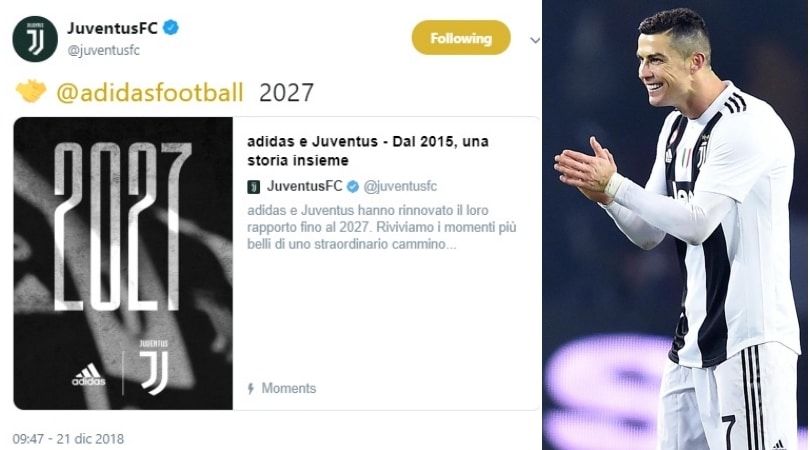 Juve, rinnovo record con Adidas: 408 milioni di euro fino al 2027 Juve, rinnovo record con Adidas: 408 milioni di euro fino al 2027