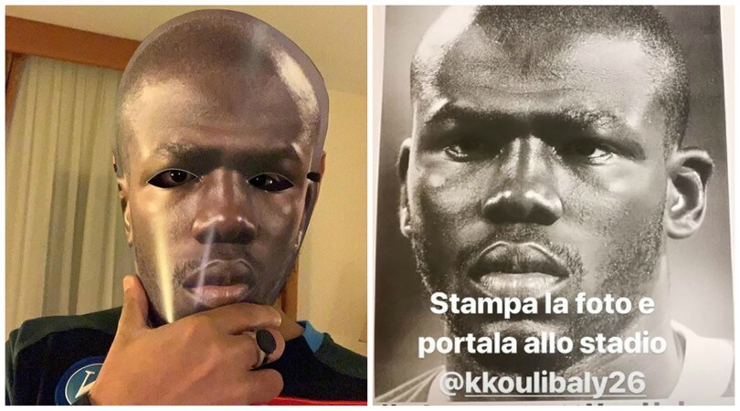 Il Napoli in maschera per Koulibaly: «Siamo tutti Kalidou»