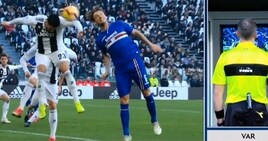 Juventus-Sampdoria, la sequenza del fallo di mano di Can