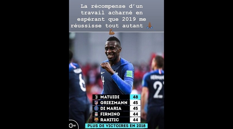 Matuidi da record: nessuno come lui nel 2018