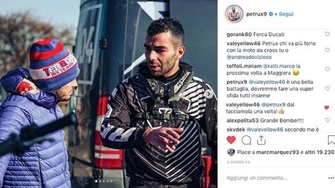 MotoGp, Petrucci sfida Dovizioso e Rossi sulle moto da cross