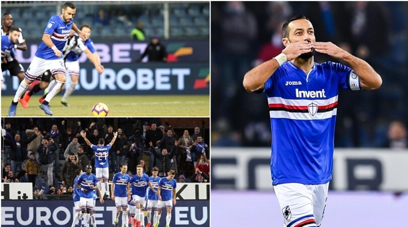 Tutti in piedi per Quagliarella: doppietta e record