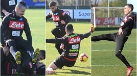 Allegria Napoli: Hamsik si siede sui compagni. E Insigne salta l'ostacolo...