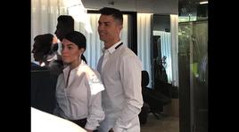 Cristiano Ronaldo e Georgina a Madrid per un'inaugurazione