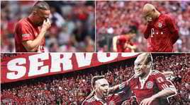 L'ultimo saluto di Robben e Ribery al Bayern: lacrime in campo