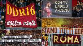 Addio De Rossi, il saluto dei tifosi tra striscioni e applausi