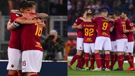 Pellegrini-Perotti, gol e festeggiamenti con De Rossi