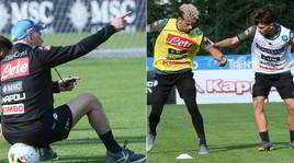 Napoli, Ancelotti dirige da seduto: l'allenatore "sul" pallone