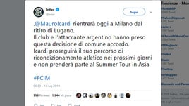 Inter, Icardi lascia il ritiro