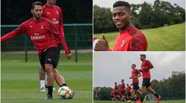 Milan, Leao è già in campo. Rabona di Calhanoglu