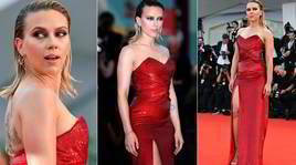 Scarlett Johansson in rosso incanta Venezia