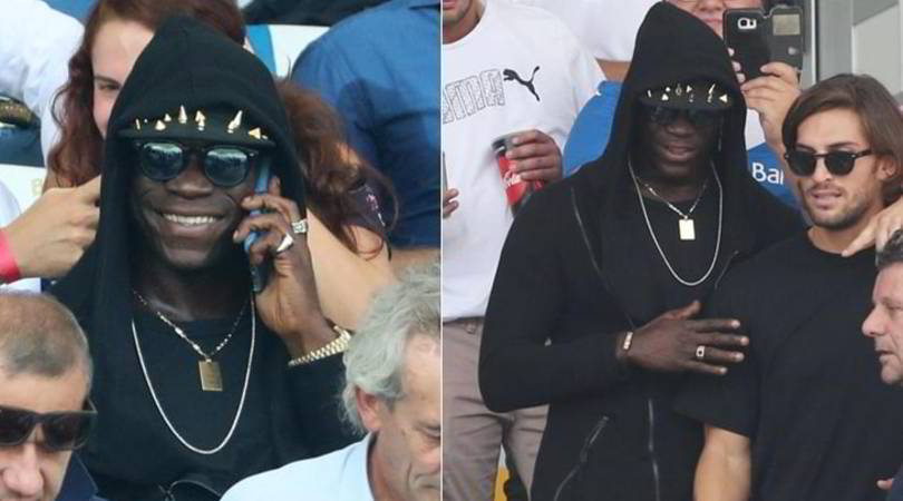 Balotelli, look total black in tribuna a Brescia