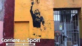 Restaurato il murale di Totti a Rione Monti. Posizionati fari con sensori
