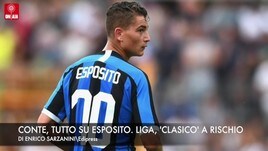 Conte, tutto su Esposito. Liga, 'Clasico' a rischio