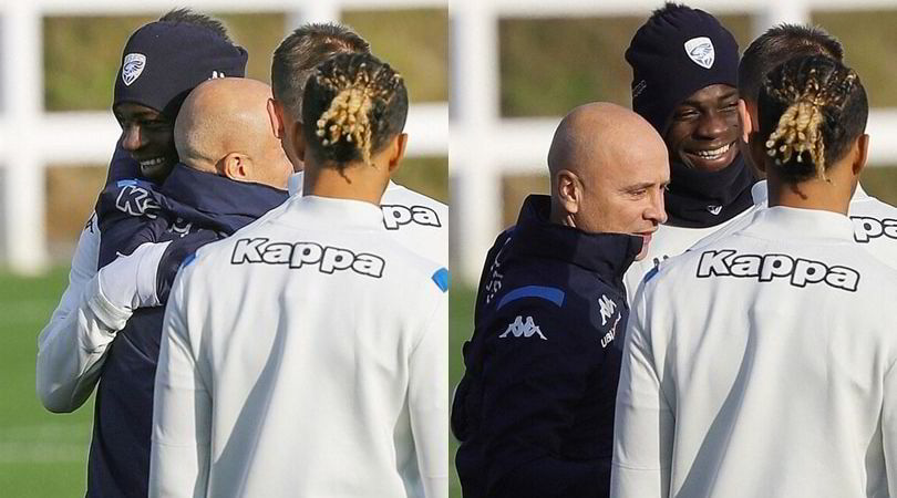 Brescia, riecco Corini: abbraccio con Balotelli