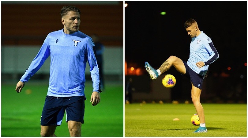 Lazio, Milinkovic ed Immobile si scaldano per la Juve: obiettivo Supercoppa