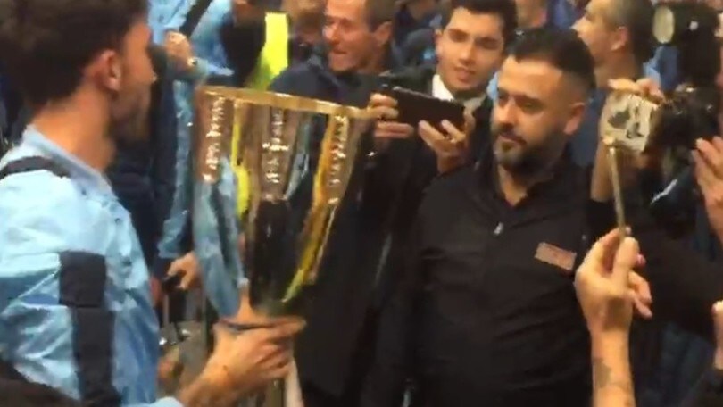 Lazio, che festa a Fiumicino per la Supercoppa