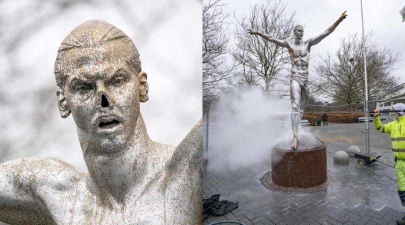 Tagliato il naso alla statua di Ibrahimovic a Malmö
