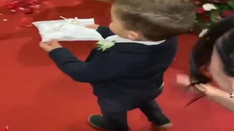 Matrimonio Mancini, il figlio di Spinazzola porta le fedi