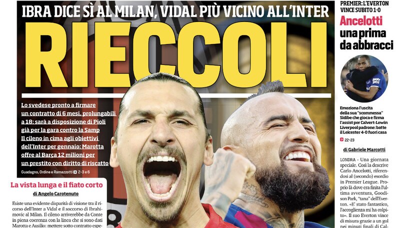 “Ibra e Vidal: rieccoli”. Sarri vuole Paredes