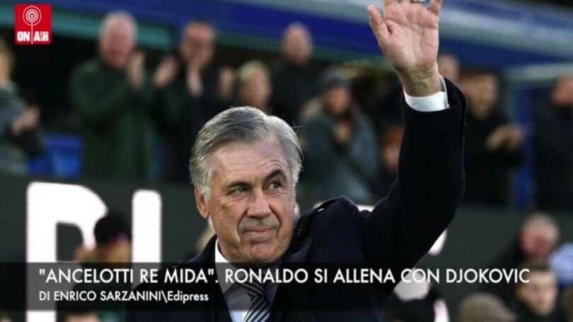 “Ancelotti Re Mida”. Ronaldo, allenamento con Djokovic