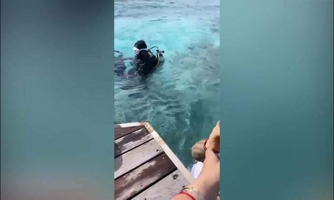 Maldive, immersioni in acqua per Mauro Icardi