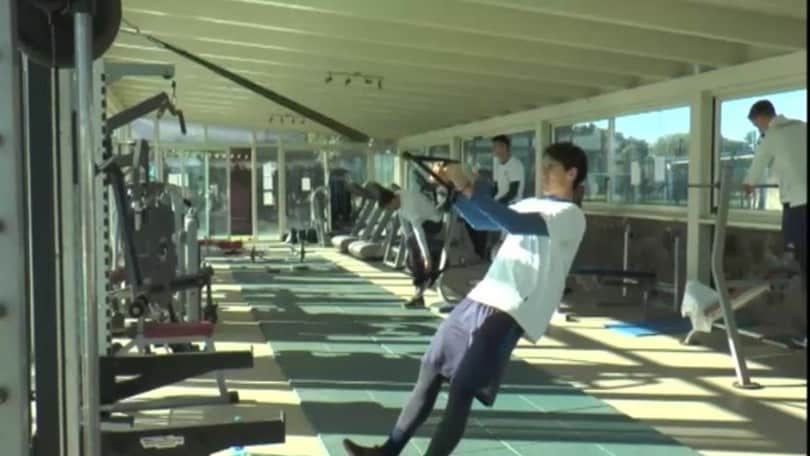 Brescia,Tonali e compagni si allenano in palestra