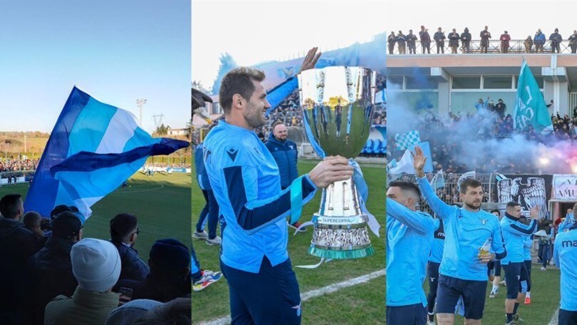 Lazio, 10mila tifosi a Formello: Lulic esulta con la Supercoppa