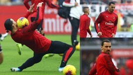 Milan, Ibrahimovic delizia il Meazza con le sue giocate nel riscaldamento