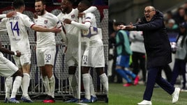 Juve ko a Lione, Sarri infuriato in panchina