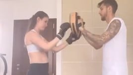 Roma, Pellegrini sfida la moglie Veronica a boxe!