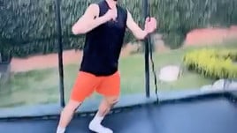 Roma, ecco l'allenamento di Cristante sul tappeto elastico