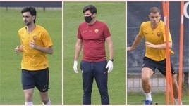 La Roma si allena a Trigoria: piccoli gruppi e distanziamento sociale