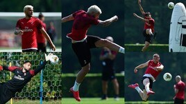 Il Milan senza Ibrahimovic prova i tiri: il biondo Theo Hernandez protagonista