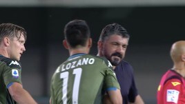 Lozano e Gattuso, abbraccio a fine Verona-Napoli