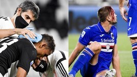Danilo e Ramirez, testata col sangue in Juve-Sampdoria