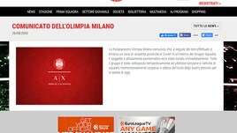 Basket, Olimpia Milano: sospetto caso di positività al Covid-19