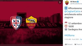 Roma, amichevole il 12 settembre con il Cagliari