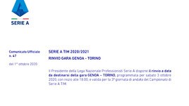 Serie A, rinviata Genoa-Torino