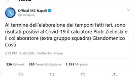 Napoli, Zielinski positivo al Coronavirus