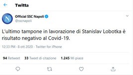 Covid-19: Napoli, il tampone di Lobotka è negativo