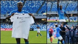Osimhen, gol e maglia dedicata alla Nigeria: poker Napoli all'Atalanta