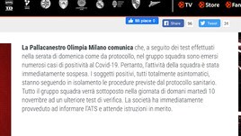 Basket, troppi casi Covid-19: l'Olimpia Milano sospende l'attività