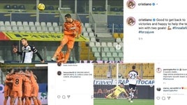 Juve super, contro il Parma finisce 4-0. Da Ronaldo a Buffon, le reazioni sui social