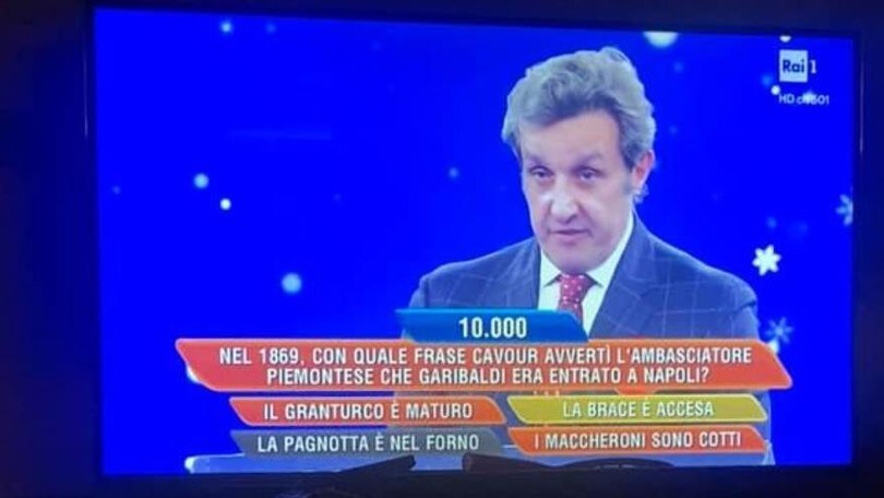 L'eredità, clamorosa gaffe su Cavour: il dettaglio non sfugge ai social